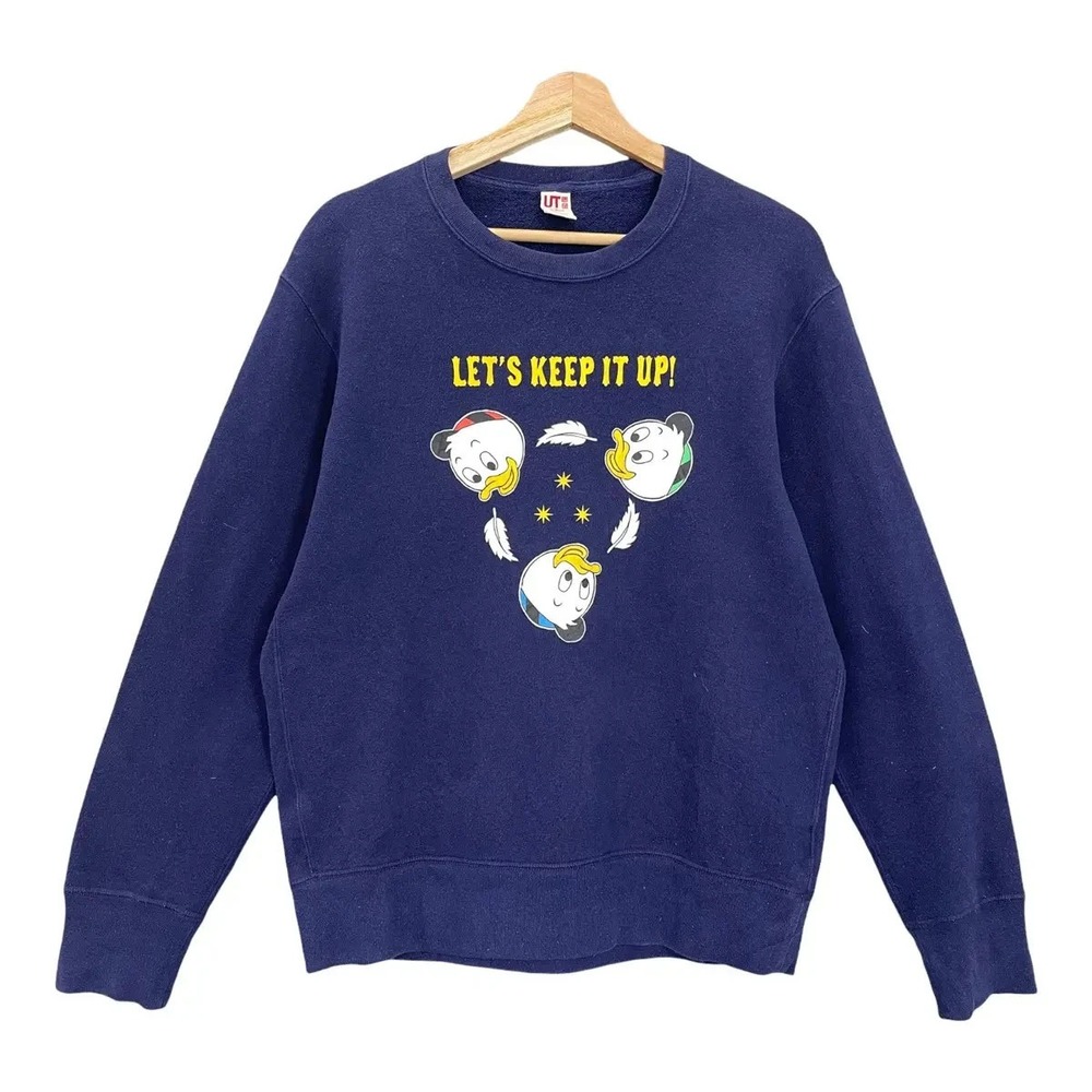 Uniqlo Disney DuckTales Nephews Sweatshirt Women's Small Blue Crew Neck Pullover